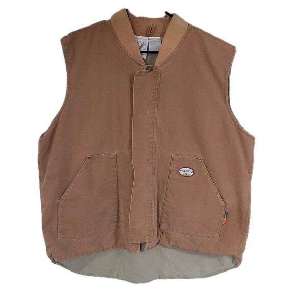 Rasco FR Jacket Vest Mens 2XL Tan CAT4 Flame Resistant Workwear Oilfield Welding - Picture 1 of 16